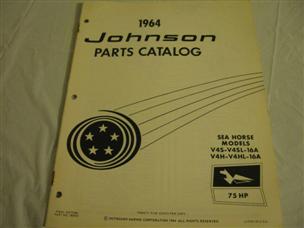 (image for) 1964 75 hp johnson v4s-16 v4sl-16 outboard parts catalog