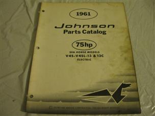 (image for) 1961 johnson 75 hp outboard parts catalog