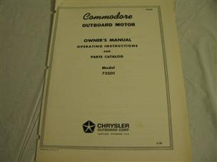 (image for) Commodore 73201 owners manual parts list outboard motor 