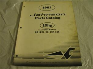 (image for) 1961 johnson 10 hp outboard parts catalog