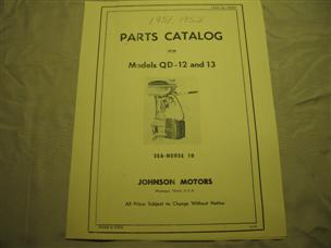 (image for) Johnson Models QD-12 and QD-13 parts list catalog diagram outboard