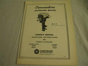 (image for) Commodore 18 ho owners manual parts list outboard motor 