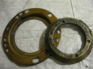 (image for) timing plate mount 1950s Johnson QD-14 outboard